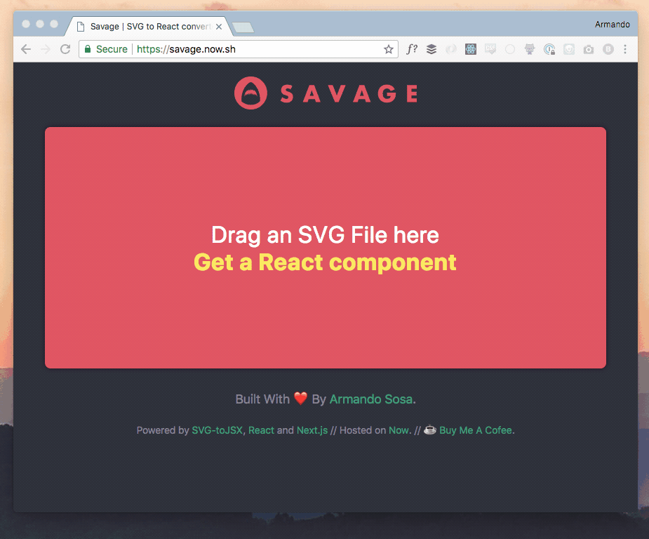 Savage transforms SVGs into React Components